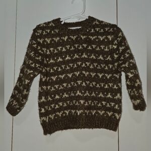 Zara Brown and Cream Knit Sweater